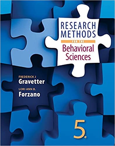 Research Methods for the Behavioral Sciences (5th Edition) BY Gravetter - Orginal Pdf